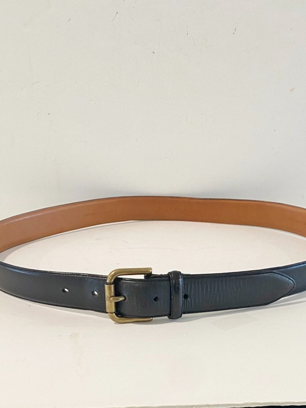 Polo Ralph Lauren Mens Dress Belt Black Genuine Leather Roller Buckle 38/95